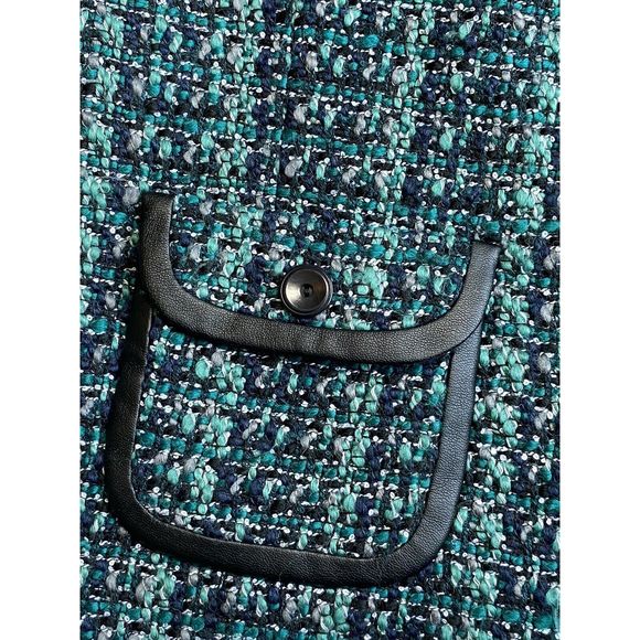 Hinge Seattle M Green Tweed Jacket Leather Trim - Picture 5 of 9